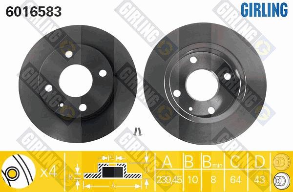 Girling 6016583 - Bremžu diski www.autospares.lv