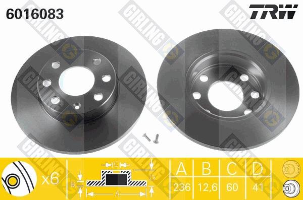 Girling 6016083 - Bremžu diski autospares.lv