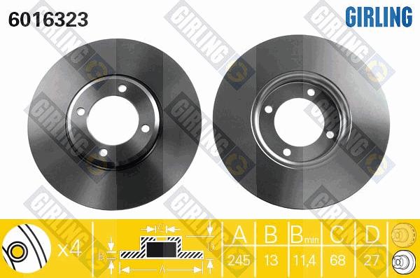 Girling 6016323 - Bremžu diski autospares.lv