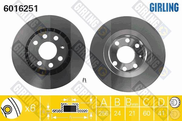 Girling 6016251 - Bremžu diski autospares.lv