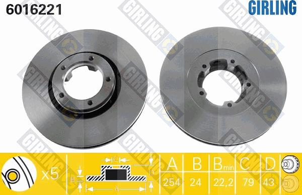 Girling 6016221 - Bremžu diski www.autospares.lv