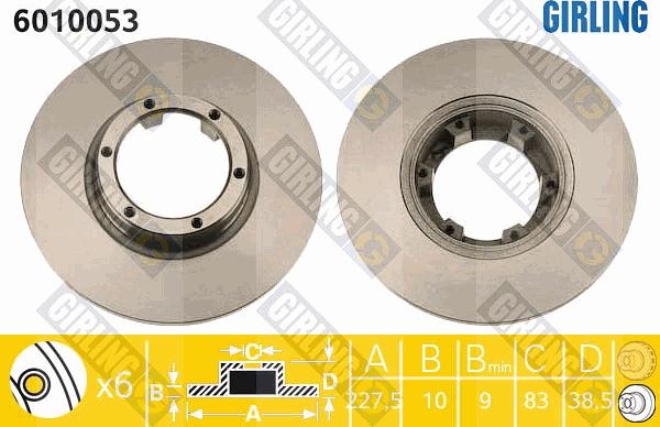 Girling 6010053 - Brake Disc www.autospares.lv