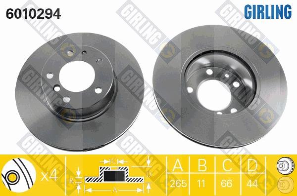 Girling 6010294 - Тормозной диск www.autospares.lv