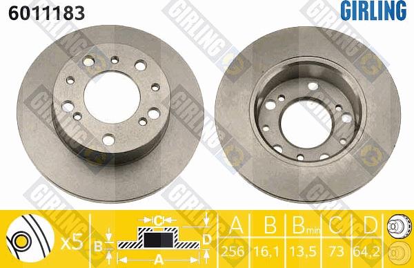 Girling 6011183 - Bremžu diski autospares.lv