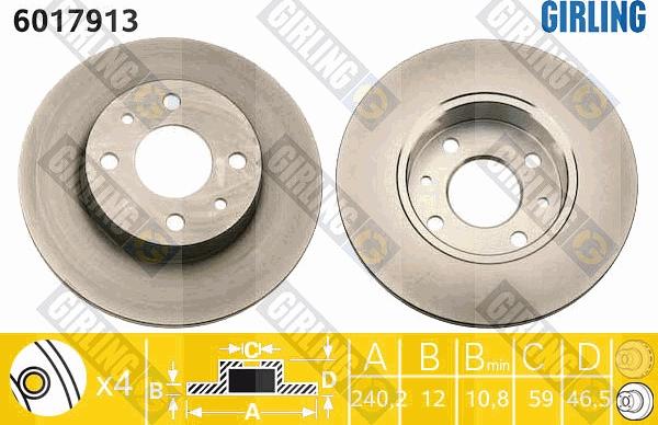 Girling 6017913 - Bremžu diski autospares.lv