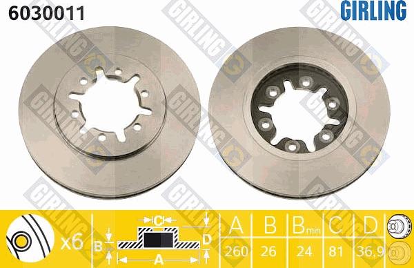 Girling 6030011 - Bremžu diski autospares.lv