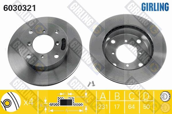 Girling 6030321 - Bremžu diski www.autospares.lv