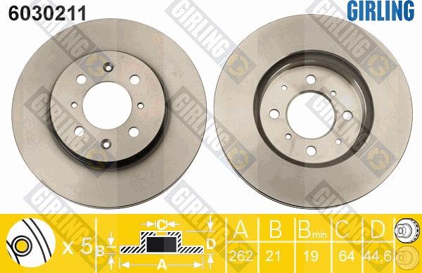 Girling 6030211 - Bremžu diski autospares.lv