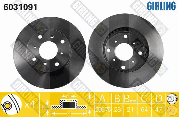 Girling 6031091 - Bremžu diski www.autospares.lv