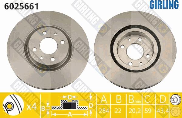 Girling 6025661 - Bremžu diski autospares.lv