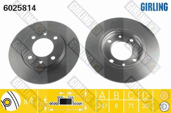 Girling 6025814 - Bremžu diski autospares.lv