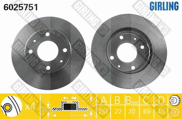 Girling 6025751 - Bremžu diski autospares.lv