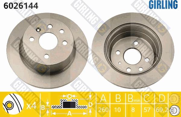 Girling 6026144 - Bremžu diski autospares.lv