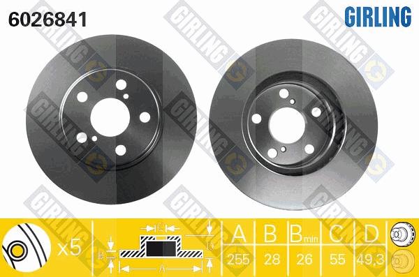 Girling 6026841 - Bremžu diski autospares.lv