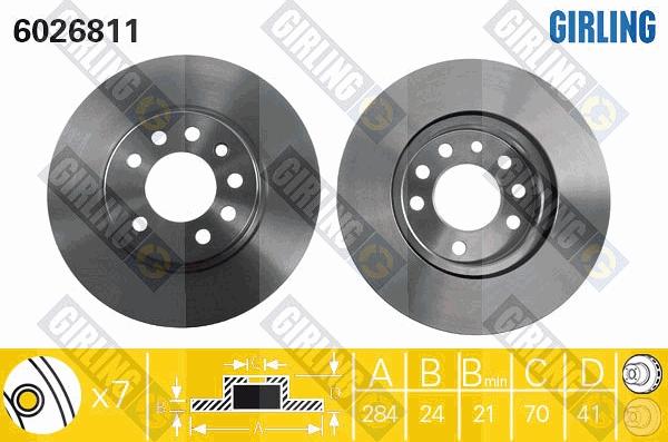 Girling 6026811 - Bremžu diski autospares.lv