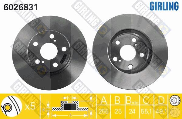 Girling 6026831 - Bremžu diski autospares.lv