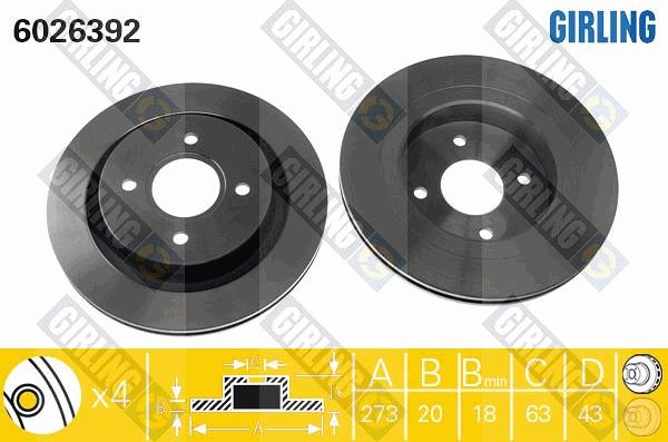 Girling 6026392 - Bremžu diski www.autospares.lv