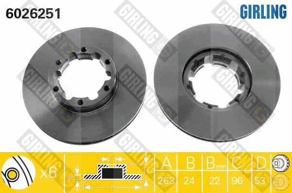 Girling 6026251 - Bremžu diski autospares.lv