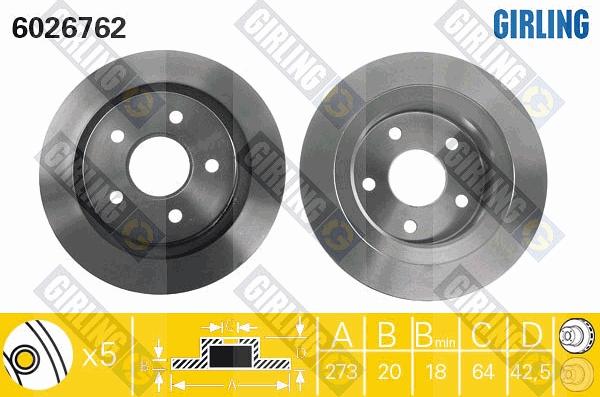 Girling 6026762 - Bremžu diski www.autospares.lv