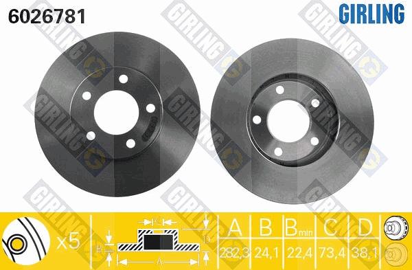 Girling 6026781 - Bremžu diski autospares.lv