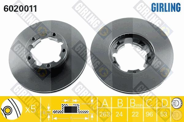 Girling 6020011 - Bremžu diski autospares.lv