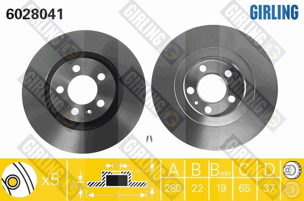 Girling 6028041 - Тормозной диск www.autospares.lv