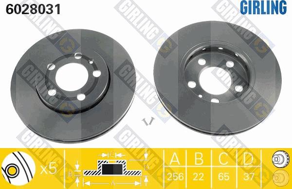 Girling 6028031 - Тормозной диск www.autospares.lv