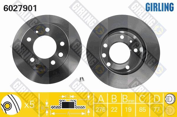 Girling 6027901 - Тормозной диск www.autospares.lv