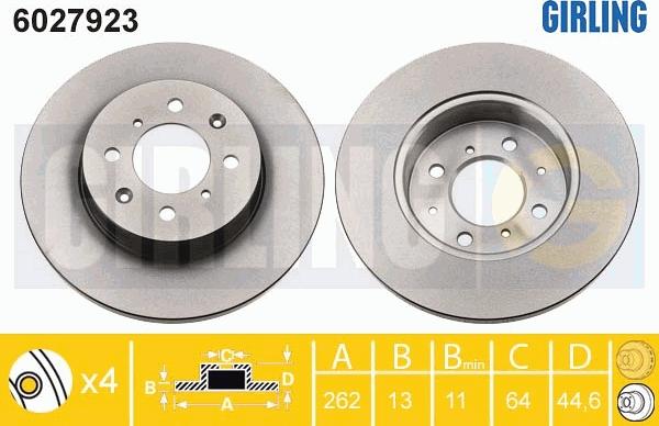 Girling 6027923 - Brake Disc www.autospares.lv