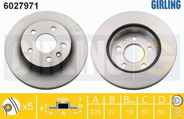 Girling 6027971 - Bremžu diski autospares.lv