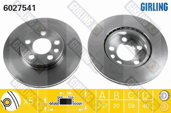 Girling 6027541 - Brake Disc www.autospares.lv