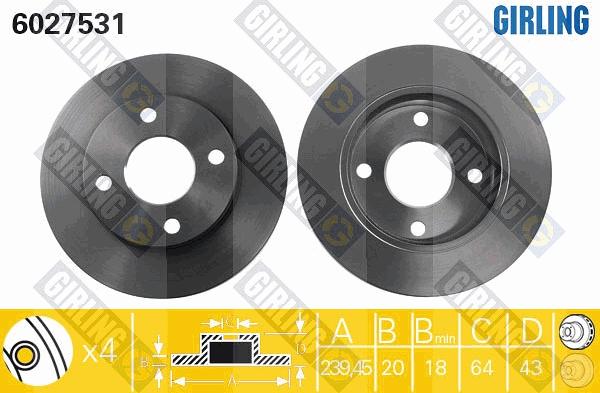 Girling 6027531 - Bremžu diski autospares.lv