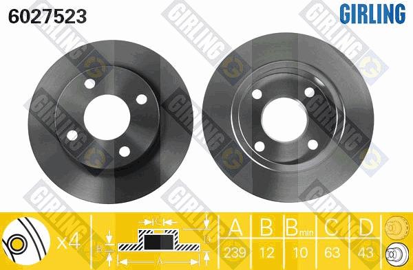 Girling 6027523 - Bremžu diski autospares.lv