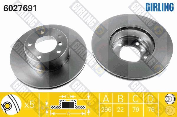 Girling 6027691 - Тормозной диск www.autospares.lv