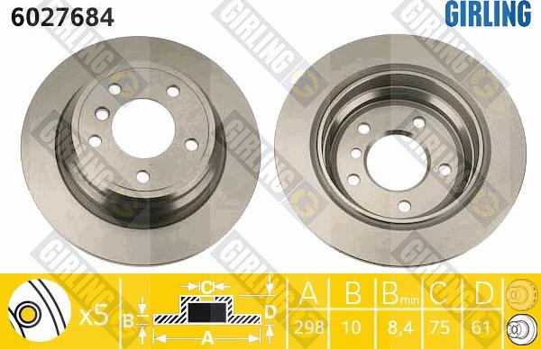 Girling 6027684 - Bremžu diski autospares.lv