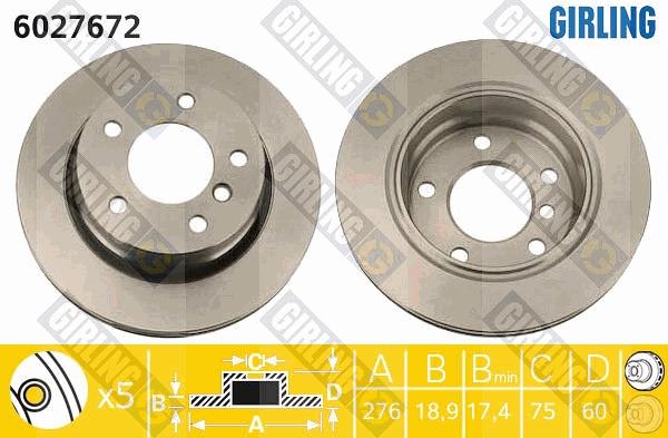 Girling 6027672 - Тормозной диск www.autospares.lv