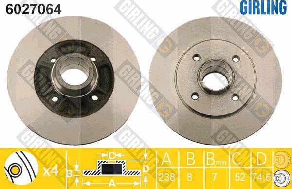 Girling 6027064 - Bremžu diski autospares.lv