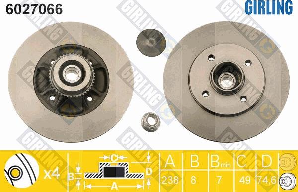 Girling 6027066 - Bremžu diski autospares.lv