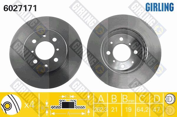 Girling 6027171 - Bremžu diski www.autospares.lv