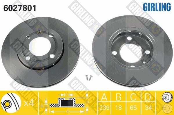 Girling 6027801 - Bremžu diski autospares.lv