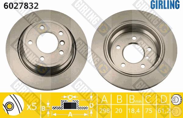 Girling 6027832 - Bremžu diski autospares.lv