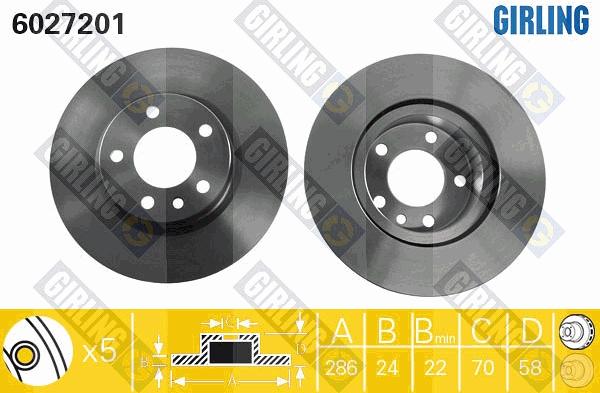 Girling 6027201 - Bremžu diski autospares.lv