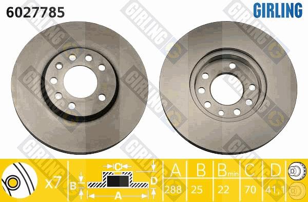 Girling 6027785 - Bremžu diski autospares.lv