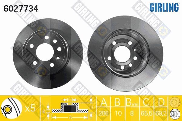 Girling 6027734 - Bremžu diski autospares.lv