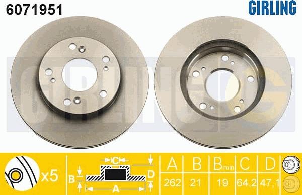 Girling 6071951 - Bremžu diski www.autospares.lv