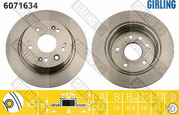 Girling 6071634 - Bremžu diski autospares.lv