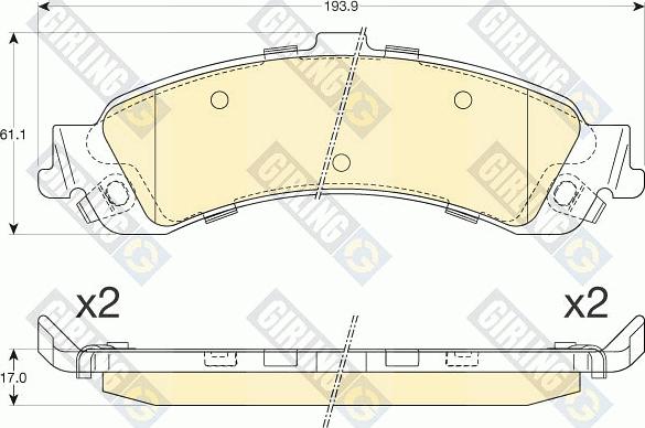 Girling 6144546 - Bremžu uzliku kompl., Disku bremzes www.autospares.lv