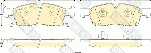 Girling 6146042 - Bremžu uzliku kompl., Disku bremzes autospares.lv