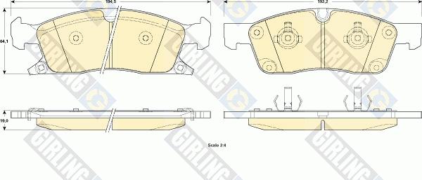 Girling 6146032 - Bremžu uzliku kompl., Disku bremzes autospares.lv