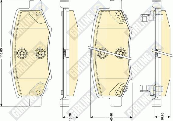 Girling 6141459 - Bremžu uzliku kompl., Disku bremzes www.autospares.lv